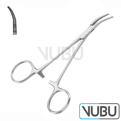 HALSTED-MOSQUITO ARTERY FORCEPS 1X2 TEETH CURVED 12,5CM