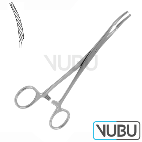 MIKULICZ PERITONEUM CLAMP FORCEPS CURVED UP 1X2 TEETH 20,0CM