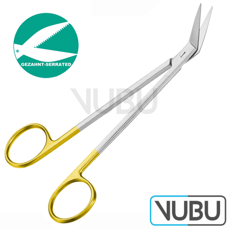 LOCKLIN SCISSORS FINE AND TOOTHED WIDTH TUNGSTEN CARBID INSERTS 16,5CM