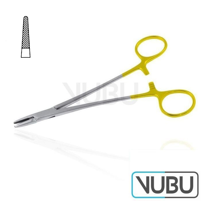 Gold Rings Forceps Olsen HEGAR Needle Holder 6.5 Inches Serrated Premium Stainless Dental Instruments CYNAMED 