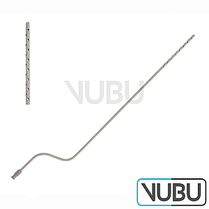 ENTNER Liposuction Cannula - Bayonet shaped - Luer-Lock connector - Diameter Ø 3.0 mm - Dia.Holes Ø 1.5 mm - Holes 22 - working length 8 - 20 cm