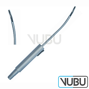 GASPAROTTI Liposuction Cannula - One central hole - width attached Handle - Diameter Ø 3 mm - working length 6 - 15 cm - angled upwards