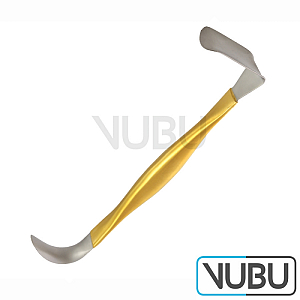 Breast Retractor, double-ended, serrated, curved blade 20 mm x 60 mm, straight blade 34 mm x 100 mm, length 9”/23 cm