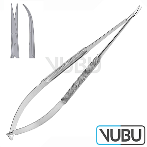 DISSECTION MICRO SCISSORS CURVED BL-BL 18CM