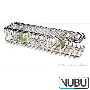 Endoscopy wire basket for 1 endoscope with cover and fixing element 460mm x 80mm x 55mm