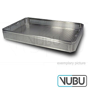 Strainer made of stainless steel sheet 265mm x 170mm x 34mm, land, Perforated edge d = 5.50 mm