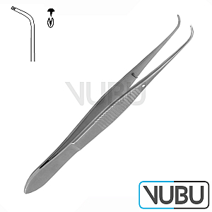 DELICATE TISSUE FORCEPS STRONG CURVED 1X2 TEETH 10,5CM