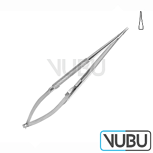 MICRO NEEDLE HOLDER WIDTH ROUND HANDLE AND RATCHET STRAIGHT 18,5CM