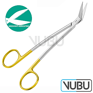 LOCKLIN SCISSORS SERRATED WIDTH TUNGSTEN CARBID INSERTS AND CURVED BRANCHES 16,5CM