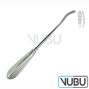 AUFRICHT-WIENER Nasal rasp, curved, pushing/upwards cutting, 21cm/ 8-1/4 9mm